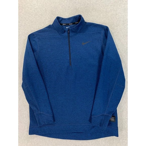 Nike 1/4 Zip Midweight Golf Pullover (Men's‎ Large) Blue - Picture 1 of 13